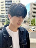 ニュアンスパーマ/ツーブロック/大人シンプル黒髪