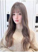 Say.グレージュカラー韓国風巻きフェミニンロング似合わせカット