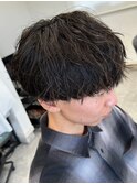波巻きパーマメンズパーマメンズヘアツーブロックツイストパーマ