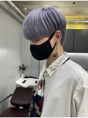 韓国風マッシュウルフハイトーンバイオレットシルバーカラー