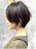 ★前下がりショートボブハンサムショートカットカラーパーマケア
