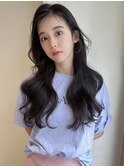 うぶ毛バング×ウェーブロング