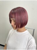 ボブ/ミニボブ/ピンクカラー/暖色カラー