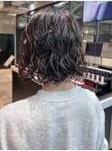 ウェーブミディアム似合わせカット刈り上げボブ_ba537041