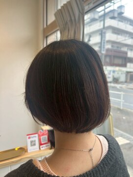 ヘア ルーナ バイ アプリーレ(hair lune by Aprire) 20代30代40代♪大人かわいい小顔丸みダークボブ☆シースルー前髪