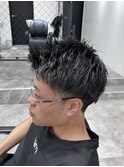 短髪アップバングショート