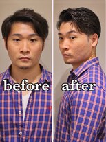 ポルテオム(PORTE HOMME)&nbsp;【ポルテオム】before after七三ツーブロかき上げアップバング