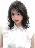 甘めシースルかきあげ前髪くびれミディアムレイヤー　【千葉】