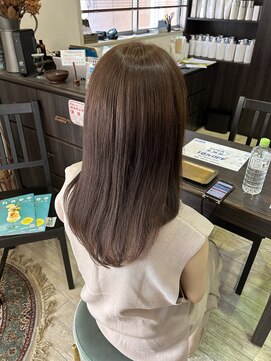 マイ ヘア デザイン 岡崎(MY hair design) 斜めバング/グレージュカラー/シルキーベージュ/岡崎