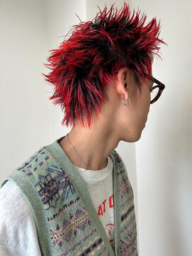 アイヴィ 表参道(IVY) スパイキーショート エンズブリーチ レッドカラー