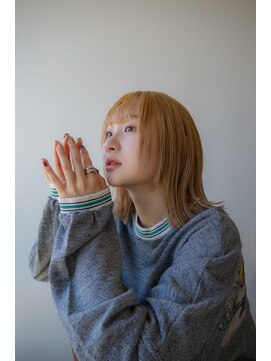 プラスヘアー(plus HAIR) 【廣瀬】ぷつっと顔まわりレイヤー×ブロンドカラー
