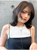 1メルティカラーフェミニンロングウェーブミディアム小顔カット