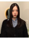 ストレートパーマ　ダークブラウン