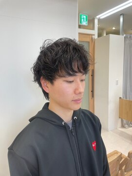 ハニー 町田(HONEY) 韓国マッシュブルーブラックシャドウパーマ波打ちパーマ黒髪