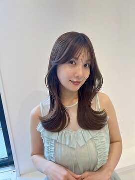 ラボヌールヘアーノーブル 新越谷店(La Bonheur hair noble) セミディシアーカラー韓国風ボブ美髪ピンクブラウン