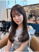 ミニウルフレイヤーカット顔周り前髪韓国ミディアムロング北千住