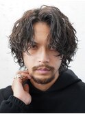 新橋波巻きスパイラルパーマツイストスパイラルセンターパート