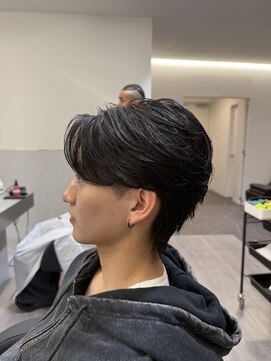ビカムメンズヘアー 栄店(become men's hair) 曲がる縮毛矯正フェザーパーマセンターパート名古屋栄