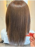 柔らかい質感の縮毛矯正＆ヘアカラー髪質改善