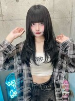 シックス バイ インク 渋谷(SIX by INK.)&nbsp;ダークブルー/デジタルパーマ/ワンホンレイヤー[渋谷]