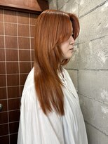 マイル 渋谷(mile) オレンジカラー/ブリーチなしダブルカラー/レイヤーカット/渋谷