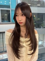 センネ 竹下駅前(Senne)&nbsp;竹下レイヤーカット/グレージュ/ロングレイヤー/前髪顔まわり