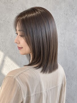 ビューティースペースラルジュヘアー(Beauty Space Large hair) 縮毛矯正×暗髪ストレートミディアム艶髪