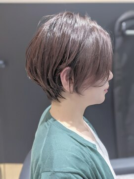 ジエクト 本店(The Ect) 透け感ショート×ピンクブラウン×秋冬スタイル