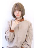 ことりベージュローライト大人かわいい小顔スリークボブ大人ボブ