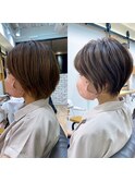 30代/40代/50代・絶壁解消・小顔前下がりショートボブ【中村】