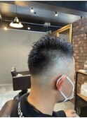 スリックバック風ヘア