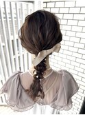編みおろし　ヘアセット　お呼ばれヘア