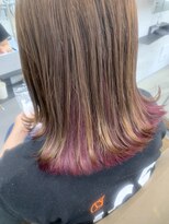 ヘアー アイス 御器所本店(HAIR ICI) 20代30代大人かわいいインナカラーピンクイヤリングカラー