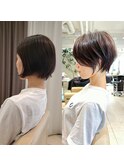 大人可愛い小顔ひし形クビレ丸み20代30代40代大人ショート(蘭)