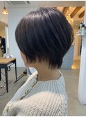 大人マッシュショート丸みショート黒髪ショートベリーショート