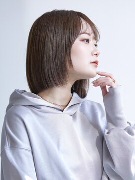 ラフィスヘアー ハーツ 松井山手店(La fith hair hearts) 【La fith】ぱつっとボブ×グレーベージュ