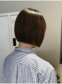 切りっぱなしボブミニボブぱつっとボブ暗髪ボブ/立川/髪質改善