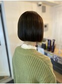 切りっぱなし小顔ボブ/アッシュブラック/20代30代40代50代◎