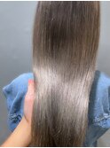 30代40代ダブルカラーミルクティアッシュデザインカラー透け感