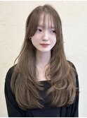 韓国風/レイヤー/小顔/前髪カット/髪質改善/グレージュ/透明感