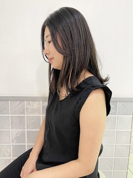 マアム ジー 明大前店(ma'am Zee) ミディアムレイヤー×チェスナットブラウン