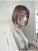 【GEEKS渋谷】レイヤーボブ/ショコラピンク/冬カラー/伸ばしかけ