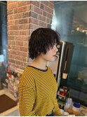 ブリーチパーマ ブリーチ一回 ボブルフ ネビージュ 小顔