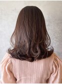 顔周りレイヤーくびれヘアミディアムくびれミディ_ba384041