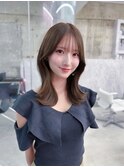 美髪韓国レイヤーイメチェン似合わせチェリーブラウンミニウルフ
