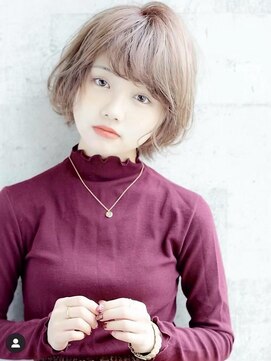 ロミー 本厚木(ROMMY.) 本厚木◎ショートボブ大人ガーリーサイドバング髪質改善ブリーチ