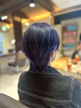 ヘアリゾート粋 ティガ 池袋店(tiga) ショートウルフ/パープルカラー