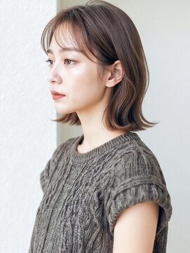 カバーヘア ブリス 上尾西口店(COVER HAIR bliss) 小顔くびれヘアミディアム×透明感カラーアッシュベージュp上尾