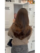 プラチナ(PLATINA)&nbsp;ハイレイヤーレイヤーカットブリーチ無しカラー顔周り韓国