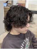サーフカールツイストマッシュラフパーマセンターパート眉毛渋谷